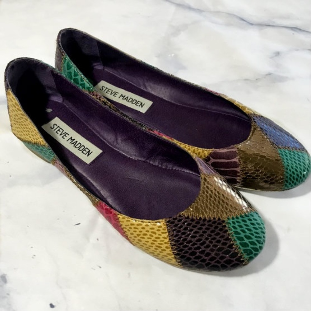 Steve Madden Patchwork Snakeskin Ballet Flats - image 1